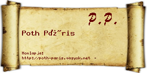 Poth Páris névjegykártya
